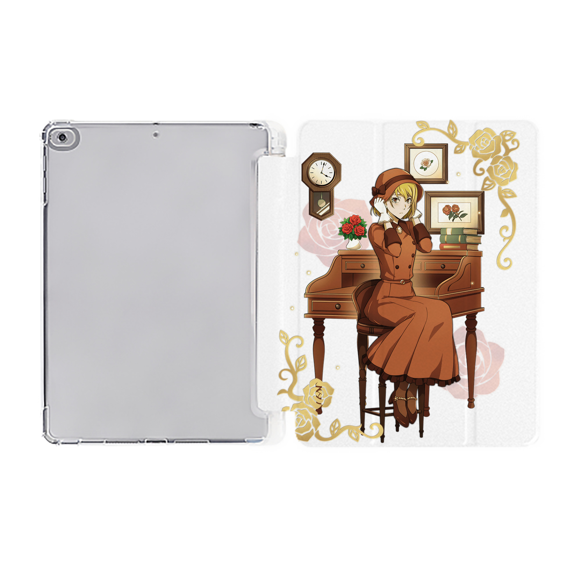 （画像用） 文豪ストレイドッグス Bungo Stray Dogs IPad ケース ペン収納付き 三つ折りスタンド PUレザー×シリコン 対応機種9.5/10.5/10.9インチ